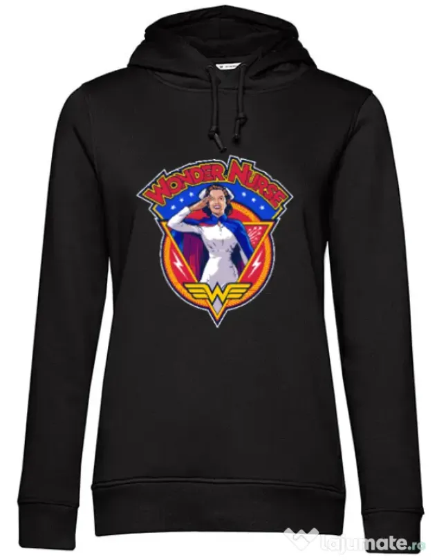 Hoodie dama cu gluga Wonder nurse Negru