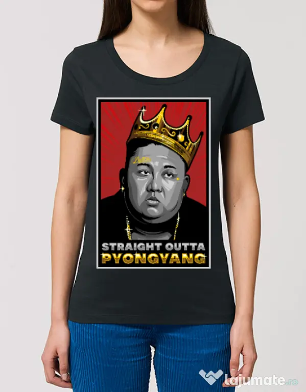 Tricou STANLEY STELLA dama Straight outta Pyongyang Negru