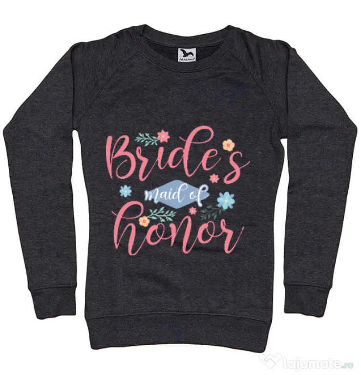 Bluza Petrecerea burlacitelor ADLER Brides maid of honor Negru melanj
