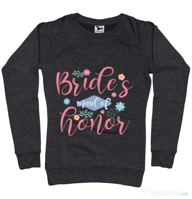 Bluza Petrecerea burlacitelor ADLER Brides maid of honor Negru melanj