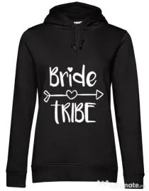Hoodie Petrecerea burlacitelor B&C Bride tribe Negru
