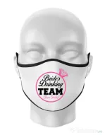 Masca personalizata reutilizabila Brides drinking team Alb