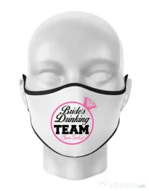 Masca personalizata reutilizabila Brides drinking team Alb