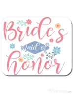 Mousepad personalizat Brides maid of honor Alb
