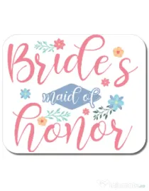 Mousepad personalizat Brides maid of honor Alb