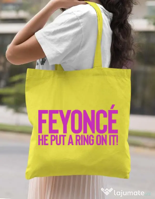 Sacosa personalizat Mireasa Feyonce Galben