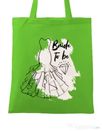 Sacosa personalizata Mireasa Bride to be Verde