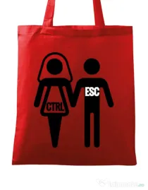 Sacosa personalizata Mireasa Control escape Rosu