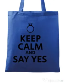 Sacosa personalizata Mireasa Say yes Albastru regal