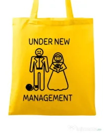 Sacosa personalizata Mireasa Under new management Galben
