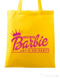 Sacosa personalizata Petrecerea burlacitelor Come on Barbie Galben