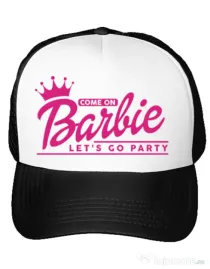 Sapca personalizata Petrecerea burlacitelor Come on Barbie Alb
