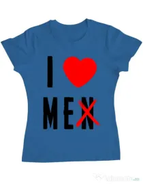 Tricou Burlacite ADLER I love me Albastru azuriu