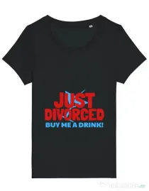 Tricou Burlacite STANLEY STELLA Just divorced Negru