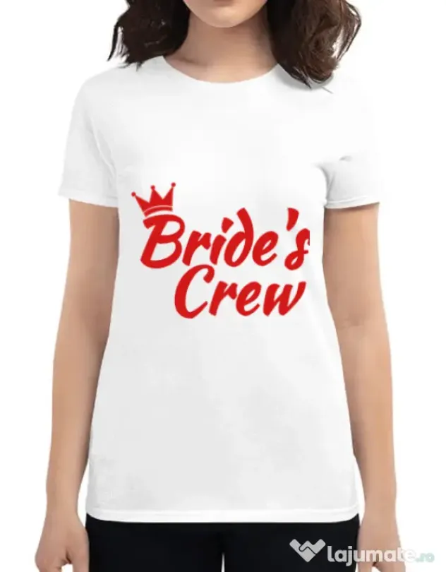 Tricou Petrecerea burlacitelor ADLER Bride's crew Alb