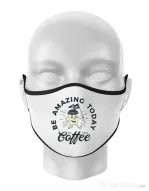 Masca personalizata reutilizabila Amazing coffee Alb