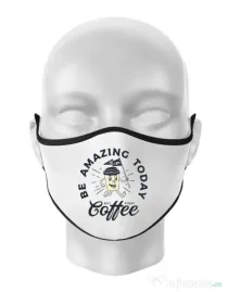 Masca personalizata reutilizabila Amazing coffee Alb