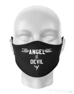 Masca personalizata reutilizabila Angel or devil Negru