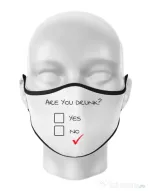 Masca personalizata reutilizabila Are you drunk? Alb