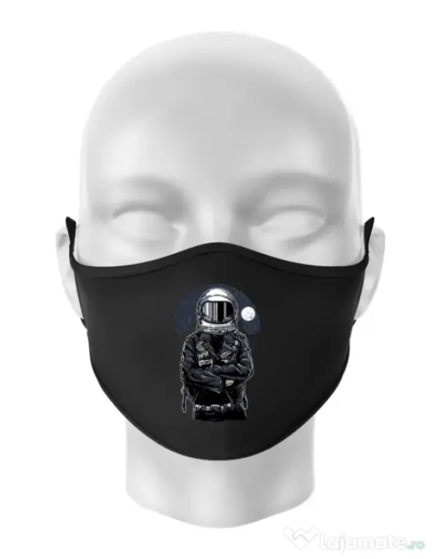 Masca personalizata reutilizabila Astronaut rebel Negru
