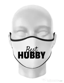 Masca personalizata reutilizabila Best hubby Alb
