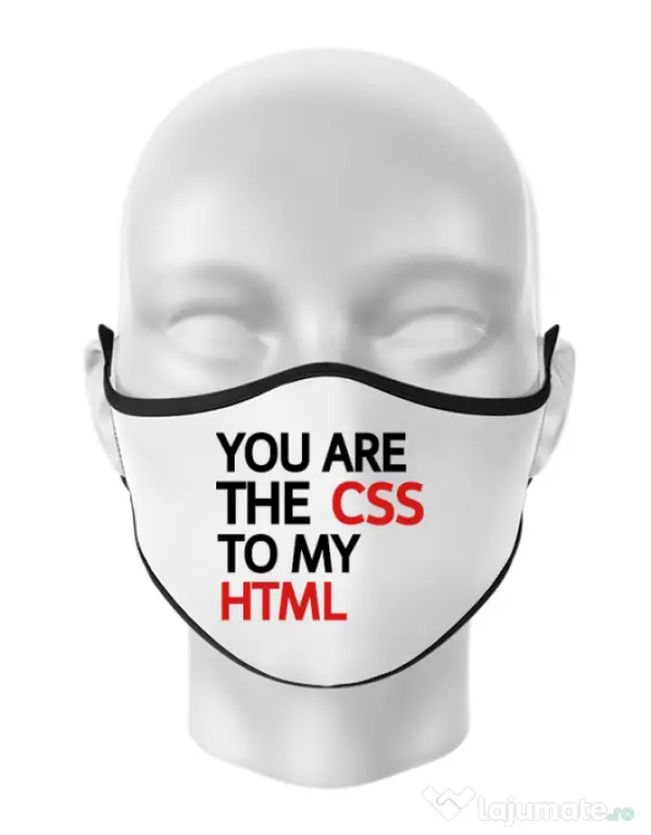 Masca personalizata reutilizabila CSS to HTML Alb