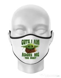 Masca personalizata reutilizabila Cute I am Alb
