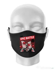 Masca personalizata reutilizabila Epic battle Negru