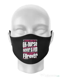 Masca personalizata reutilizabila Ex nurse Negru