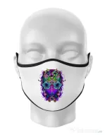 Masca personalizata reutilizabila Flower helmet Alb