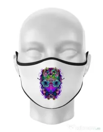Masca personalizata reutilizabila Flower helmet Alb
