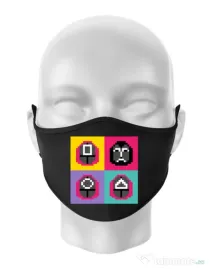 Masca personalizata reutilizabila Four Guard Negru