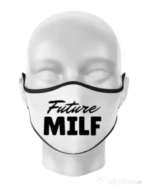 Masca personalizata reutilizabila Future Milf Alb