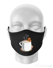 Masca personalizata reutilizabila Gingerbread man Negru
