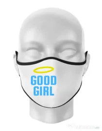 Masca personalizata reutilizabila Good girl Alb