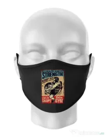Masca personalizata reutilizabila Health and strength Negru