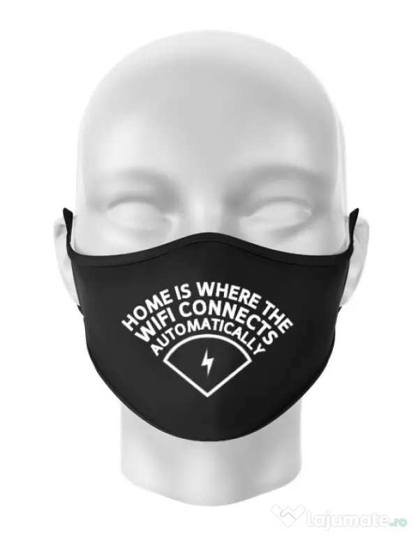 Masca personalizata reutilizabila Home wifi Negru