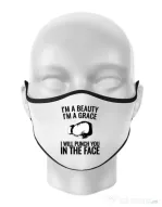 Masca personalizata reutilizabila I am a grace Alb