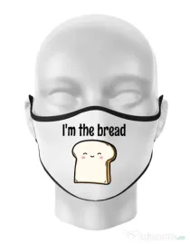 Masca personalizata reutilizabila I am the bread Alb