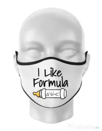 Masca personalizata reutilizabila I like formula Alb