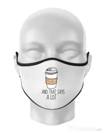 Masca personalizata reutilizabila I love you more than coffee Alb