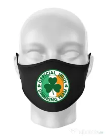 Masca personalizata reutilizabila Irish Drinking Team Negru