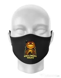 Masca personalizata reutilizabila Jack o lantern Negru