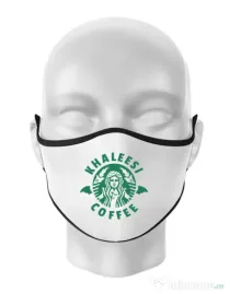 Masca personalizata reutilizabila Khaleesi coffee Alb