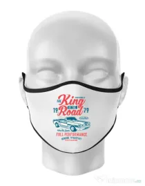 Masca personalizata reutilizabila King Of The Road Alb