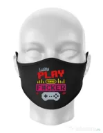 Masca personalizata reutilizabila Lets play this Negru