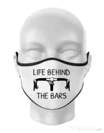 Masca personalizata reutilizabila Life behind the bars Alb