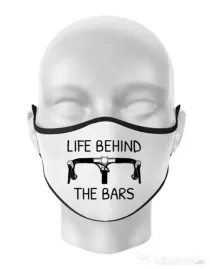 Masca personalizata reutilizabila Life behind the bars Alb