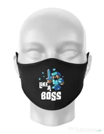 Masca personalizata reutilizabila Like a boss Negru