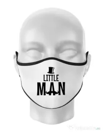 Masca personalizata reutilizabila Little man Alb
